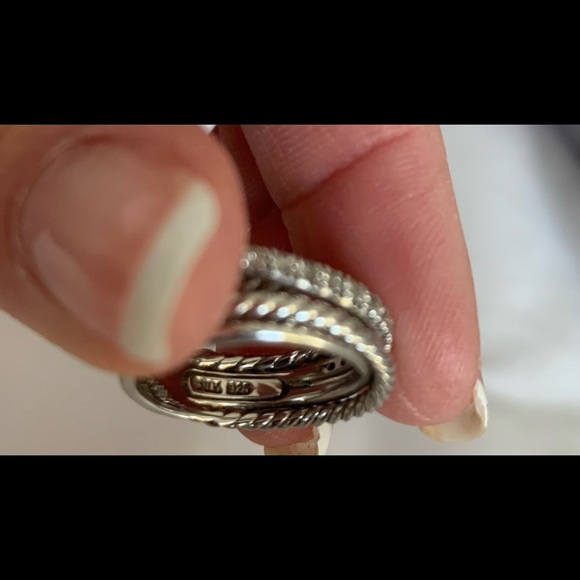 David Yurman crossover pave ring size 6 - Picture 4 of 5